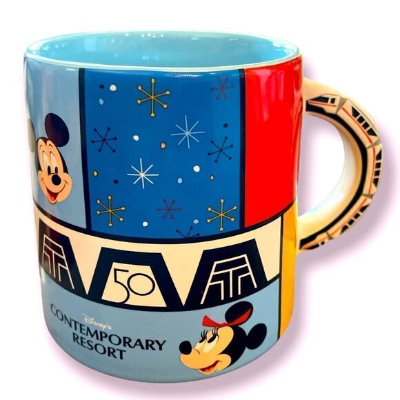 NWT Disney 50th Contemporary Resort Mug | Mickey & Minnie Monorail - Picture 1 of 4